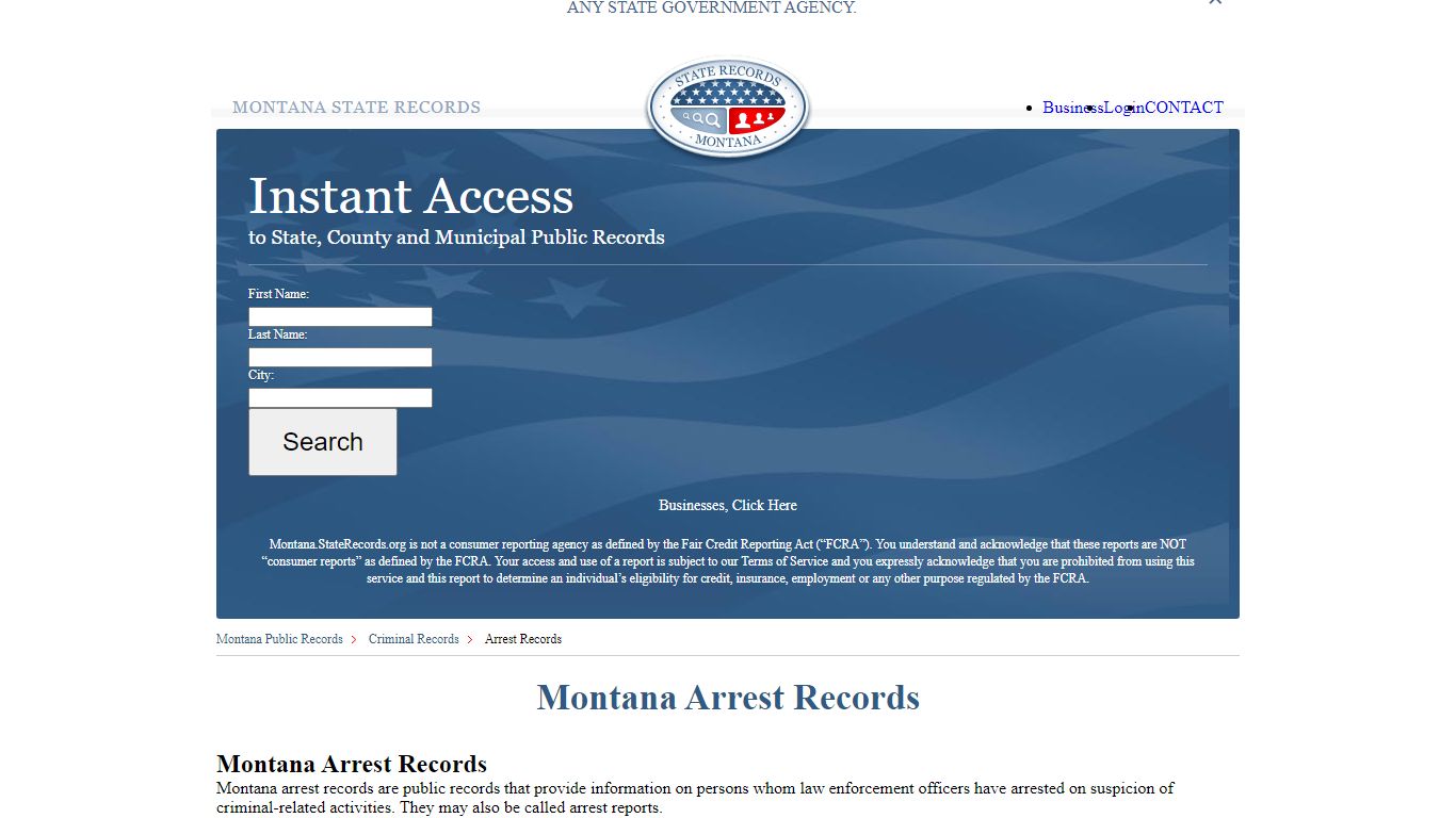 Montana Arrest Records | StateRecords.org