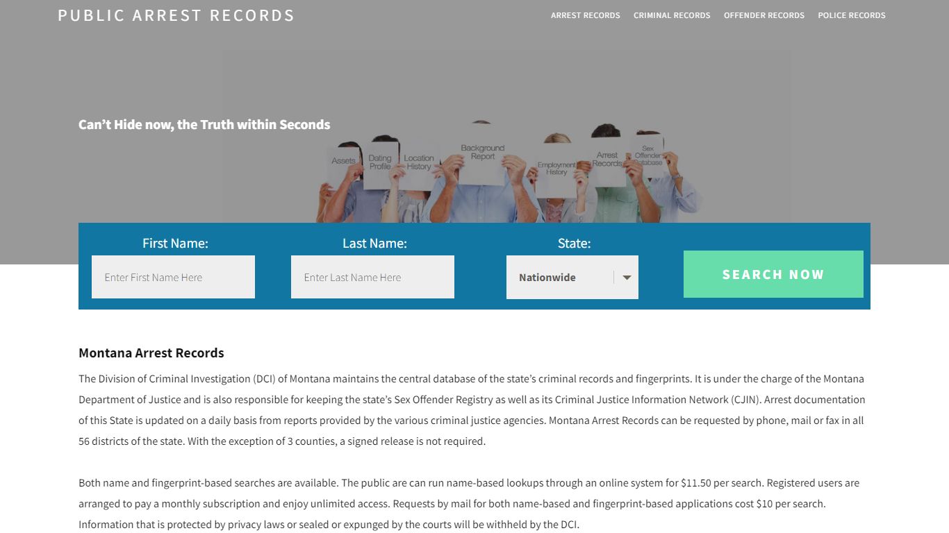 Montana Arrest Records | Get Instant Reports On People